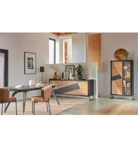 GRAFFIK - Enfilade 3 portes bois avec option LED   2